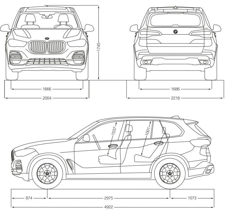 BMW X5 - rozmery (2022)